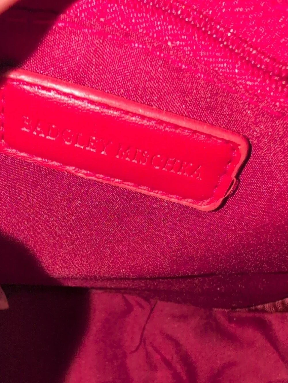 Badgley Mischka Red Quilted Mini Studded  Backpack for Women